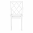 Linon Nico Side Chair Lattice Back Design in Crisp White Finished Wood