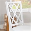 Linon Nico Side Chair Lattice Back Design in Crisp White Finished Wood