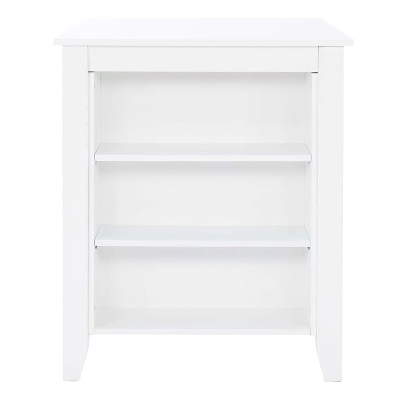 Linon Nico Wood Counter Height Wood Space Saving Table 3 Shelves in White Paint