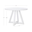 Linon Nico Round Dining Table with Angled Legs in Pure White Wood