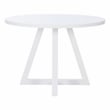 Linon Nico Round Dining Table with Angled Legs in Pure White Wood