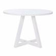 Linon Nico Round Dining Table with Angled Legs in Pure White Wood