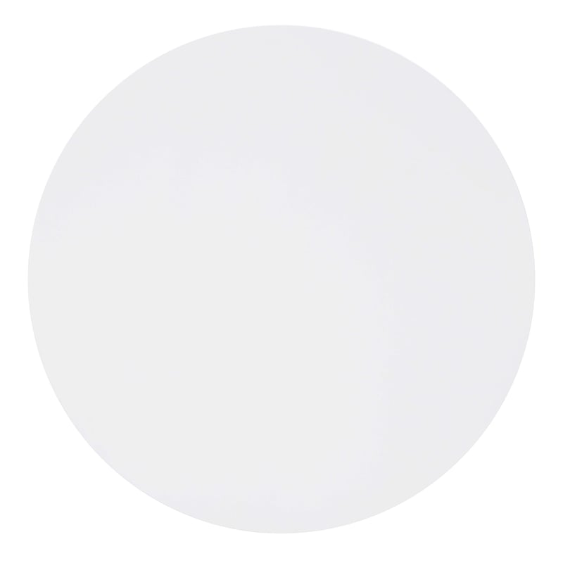 Linon Nico Round Dining Table with Angled Legs in Pure White Wood