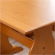 Linon Chelsea 3 Pc Honey Pine Nook Set with 4 Pc Polyester Cushion Set in Blue