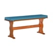 Linon Chelsea 3 Pc Honey Pine Nook Set with 4 Pc Polyester Cushion Set in Blue