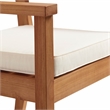 Linon Barlow 5Pc Set Teak Outdoor Table with 4 Chairs & Cushions in Natural