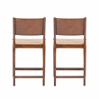 Linon Patty Wood 2 Tone Counter Stools Handwoven Rope Seat Set of 2 in Brown