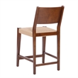 Linon Patty Wood 2 Tone Counter Stools Handwoven Rope Seat Set of 2 in Brown