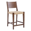 Linon Patty Wood 2 Tone Counter Stools Handwoven Rope Seat Set of 2 in Brown