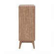 Linon Sway Bookcase 3 Open Shelves 2 Sliding Door Panels in Natural