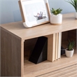 Linon Sway Bookcase 3 Open Shelves 2 Sliding Door Panels in Natural