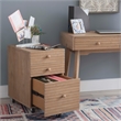 Linon Sway Wood File Cabinet with 3 Drawers Rolling Castors in Natural Finish