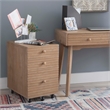 Linon Sway Wood File Cabinet with 3 Drawers Rolling Castors in Natural Finish