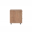 Linon Sway Wood File Cabinet with 3 Drawers Rolling Castors in Natural Finish