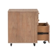 Linon Sway Wood File Cabinet with 3 Drawers Rolling Castors in Natural Finish
