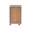 Linon Sway Wood File Cabinet with 3 Drawers Rolling Castors in Natural Finish