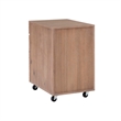 Linon Sway Wood File Cabinet with 3 Drawers Rolling Castors in Natural Finish