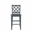 Linon Nico Sturdy Wood Lattice Back Counter Stool in Crisp Graphite Finish