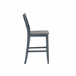 Linon Nico Sturdy Wood Lattice Back Counter Stool in Crisp Graphite Finish