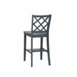 Linon Nico Sturdy Wood Lattice Back Counter Stool in Crisp Graphite Finish