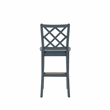 Linon Nico Sturdy Wood Lattice Back Counter Stool in Crisp Graphite Finish