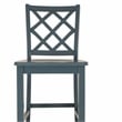 Linon Nico Sturdy Wood Lattice Back Counter Stool in Crisp Graphite Finish