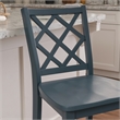 Linon Nico Sturdy Wood Lattice Back Counter Stool in Crisp Graphite Finish