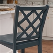 Linon Nico Sturdy Wood Lattice Back Counter Stool in Crisp Graphite Finish