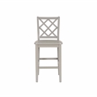 Linon Nico Lattice Back Counter Stool in Crisp Gray Painted Solid Wood