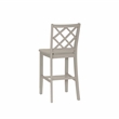 Linon Nico Lattice Back Counter Stool in Crisp Gray Painted Solid Wood