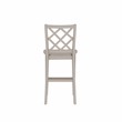 Linon Nico Lattice Back Counter Stool in Crisp Gray Painted Solid Wood