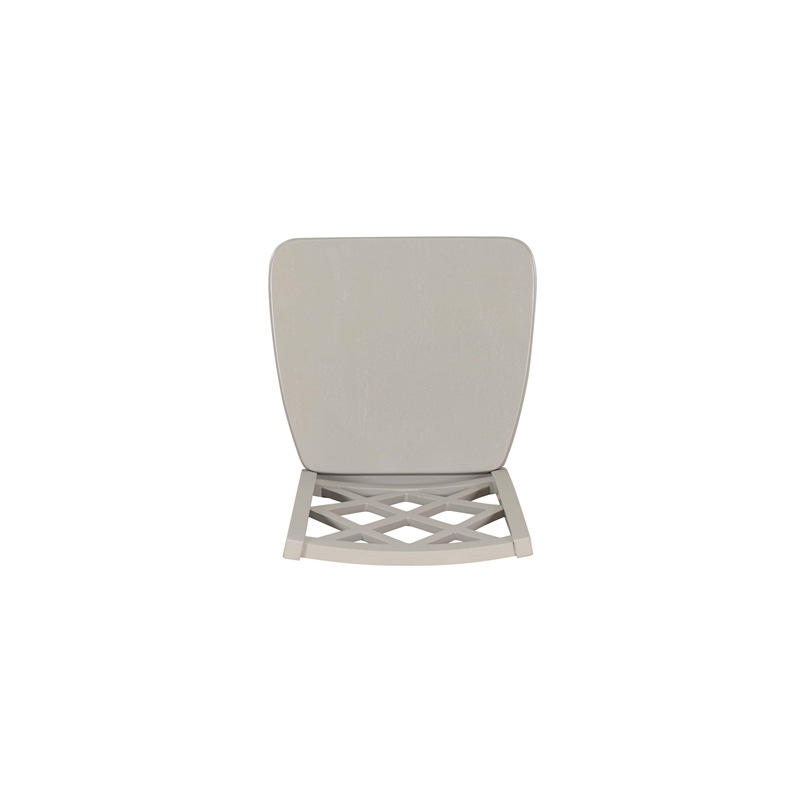 Linon Nico Lattice Back Counter Stool in Crisp Gray Painted Solid Wood