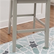 Linon Nico Lattice Back Counter Stool in Crisp Gray Painted Solid Wood