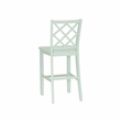 Linon Nico Lattice Back Counter Stool in Crisp Mint Green Painted Solid Wood