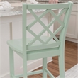 Linon Nico Lattice Back Counter Stool in Crisp Mint Green Painted Solid Wood