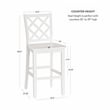 Linon Nico Lattice Back Counter Stool in Crisp White Painted Solid Wood