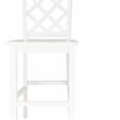 Linon Nico Lattice Back Counter Stool in Crisp White Painted Solid Wood