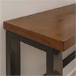 Linon Otis Sofa Bar Table Stained Wooden Top with Steel Frame in Dark Gunmetal