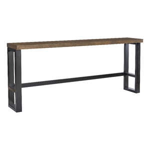 Linon Otis Steel & Wood Sofa Bar Table in Dark Gunmetal
