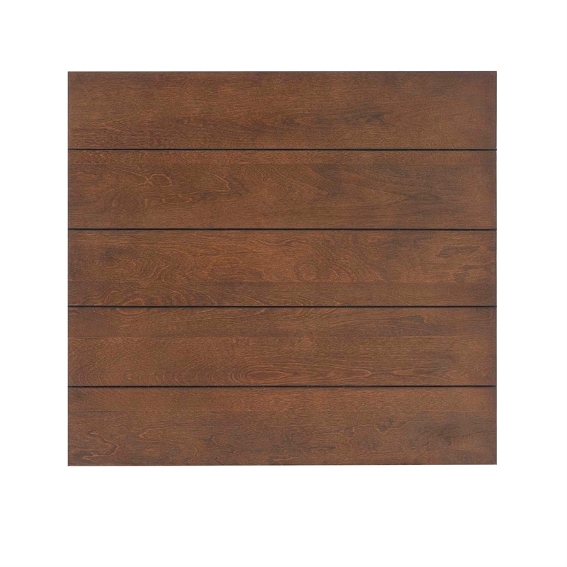 Linon Anders 3 Pc Metal and Wood Occasional Table Set Plank Style Tops in Brown