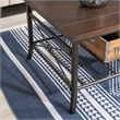 Linon Anders 3 Pc Metal and Wood Occasional Table Set Plank Style Tops in Brown