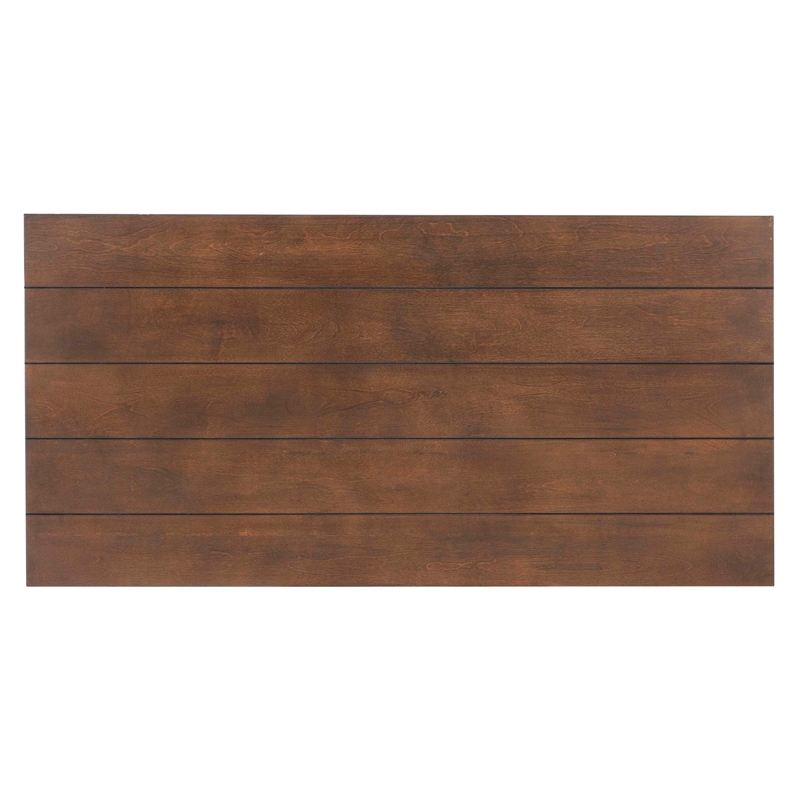 Linon Anders 3 Pc Metal and Wood Occasional Table Set Plank Style Tops in Brown