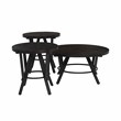 Linon Thorne 3 Pc Round Metal and Wood Occasional Table Set in Charcoal