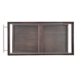 Linon Mare Wood Z Shaped Rolling Bar Cart with Glass Top in Umber Stain
