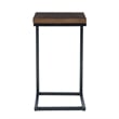 Linon Zola C Table Stained Wood Top in Black Distressed Metal Base