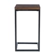 Linon Zola C Table Stained Wood Top in Black Distressed Metal Base