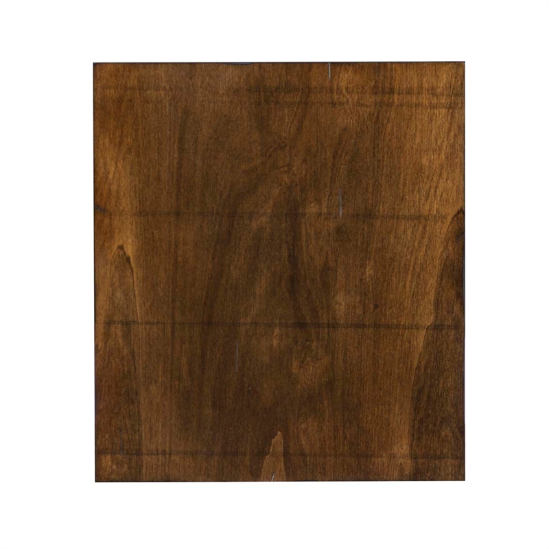 Linon Zola C Table Stained Wood Top in Black Distressed Metal Base