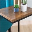 Linon Zola C Table Stained Wood Top in Black Distressed Metal Base