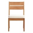 Linon Barlow 6Pc Set Teak Outdoor Table Bench 4 Chairs & Cushions in Natural