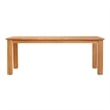 Linon Barlow 6Pc Set Teak Outdoor Table Bench 4 Chairs & Cushions in Natural